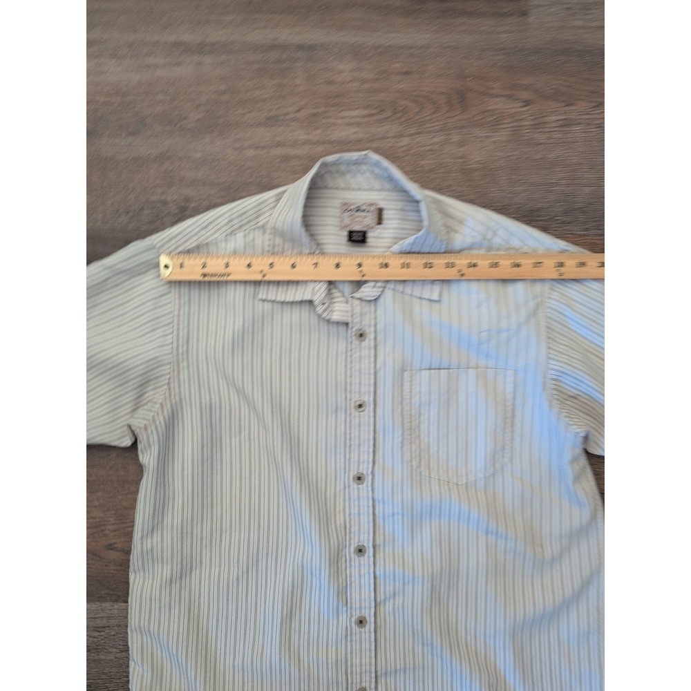 O'Neill Heritage Series Shirt Fit Small Tag; Med Ivory Black Striped Button Up - Picture 13 of 16